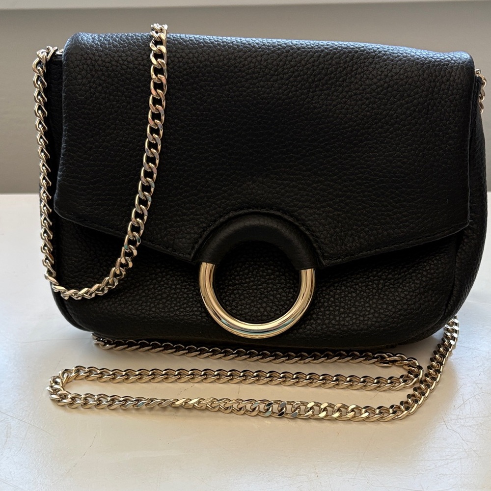 Vince Camuto Adina Black Pebbled Leather Crossbody Bag NWOT